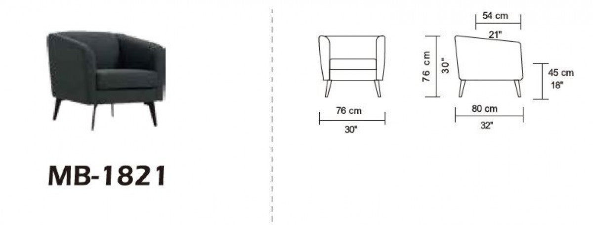Divani Casa Bannack Modern Light Grey Fabric Lounge Chair - Home Elegance USA