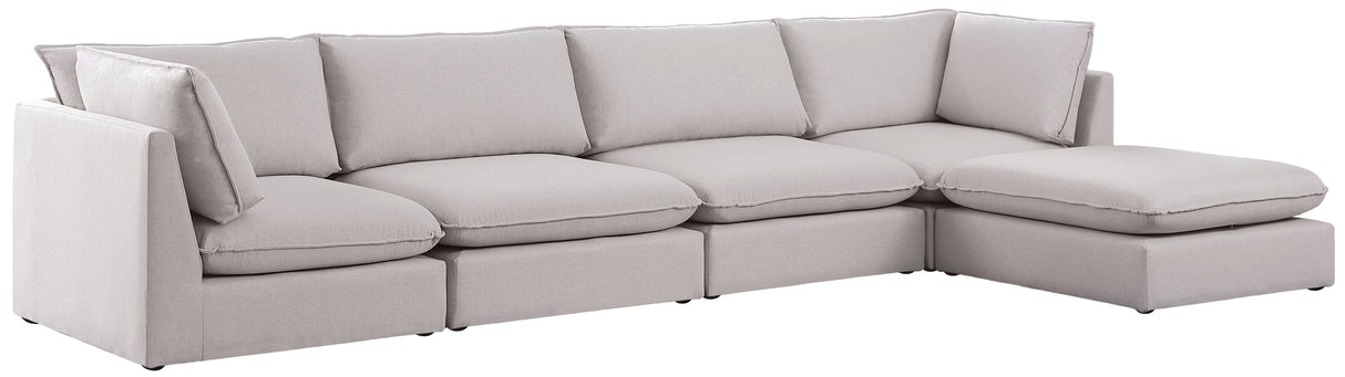 Mackenzie - Modular Sectional 5 Piece - Beige - Fabric - Modern & Contemporary - Home Elegance USA