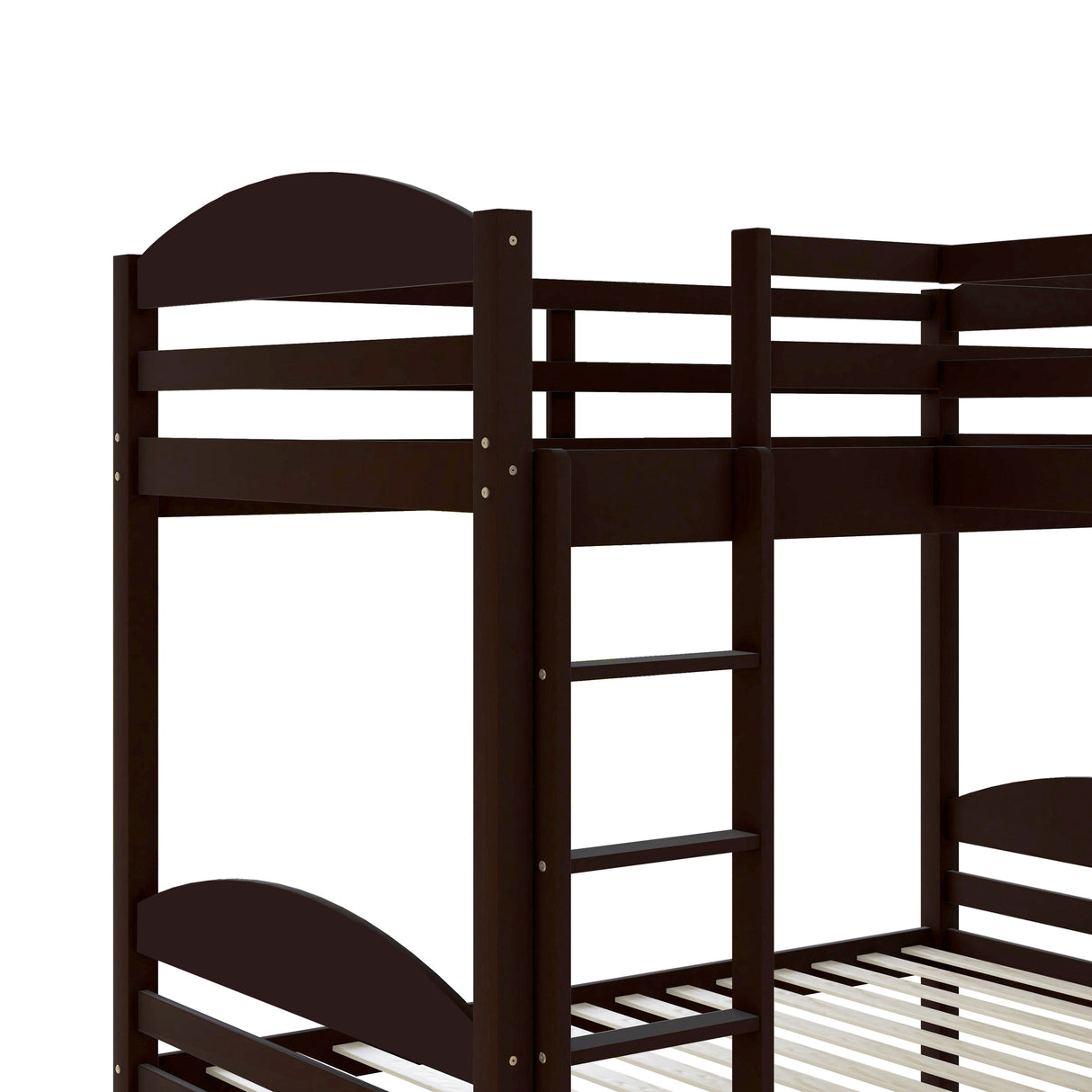 Twin L-Shaped Bunk Bed and Loft Bed - Espresso(OLD SKU :LP000023AAP) - Home Elegance USA