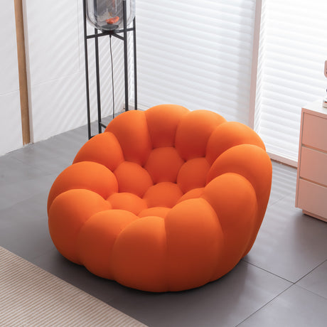 Modern Upholstered fabric lazy sofa chair,orange Home Elegance USA