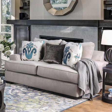 Renesmee - Sofa & Loveseat - Gray / Silver / Blue - Home Elegance USA