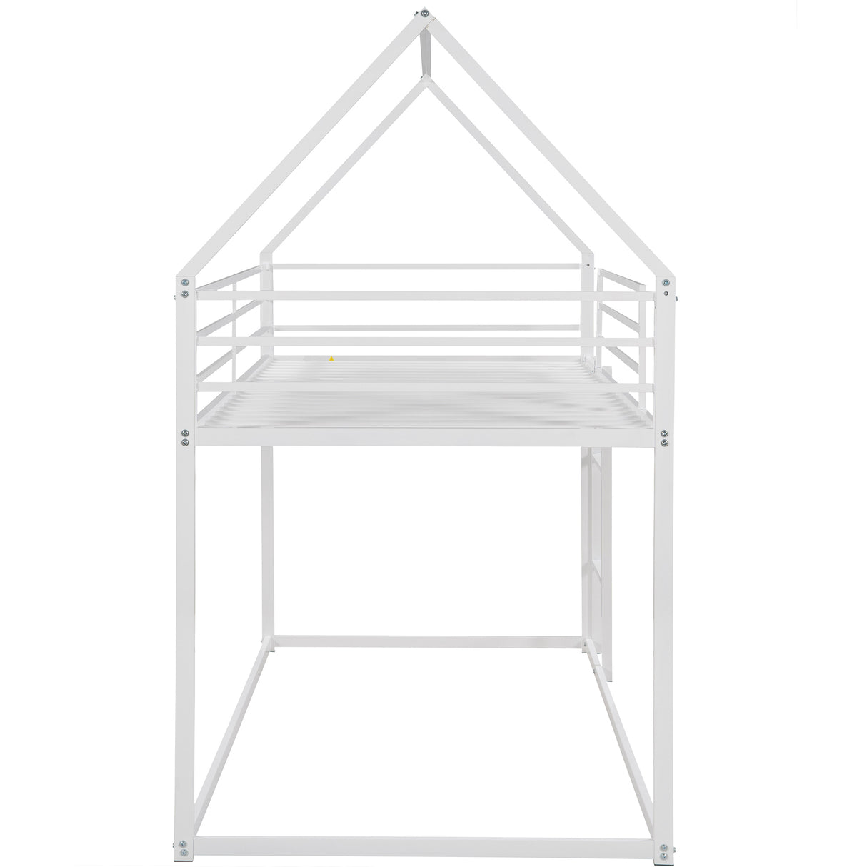 Twin over Twin House Bunk Bed with Built-in Ladder,White - Home Elegance USA