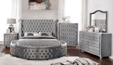 Sansom - 5 Piece Queen Bedroom Set With 2 Nightstands - Gray - Home Elegance USA