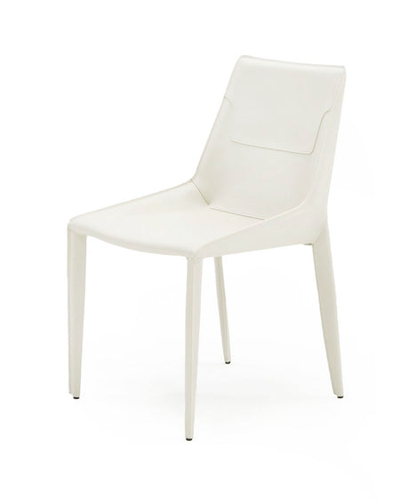 Vig Furniture Modrest Halo - Modern Ivory Saddle Leather Dining Chair Set of 2