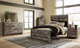 Wynnlow - Gray - 5 Pc. - Dresser, Mirror, Queen Crossbuck Panel Bed - Home Elegance USA