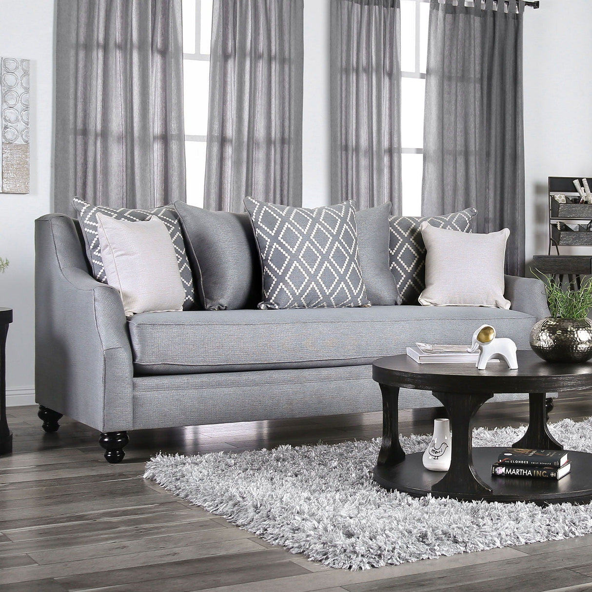 Nefyn - Sofa & Loveseat - Gray - Home Elegance USA