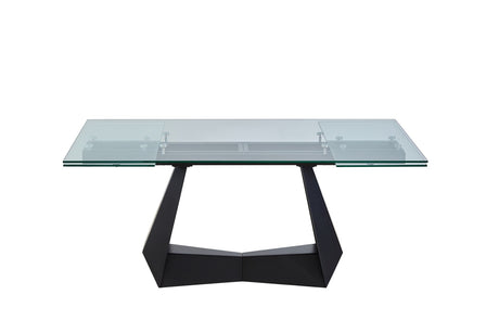 Vig Furniture Modrest Maroney - Modern Black and Glass Extendable 70.5"/106" Dining Table