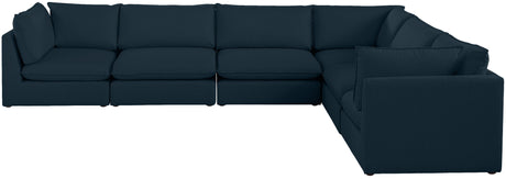 Mackenzie - Modular Sectional 6 Piece - Navy - Fabric - Home Elegance USA