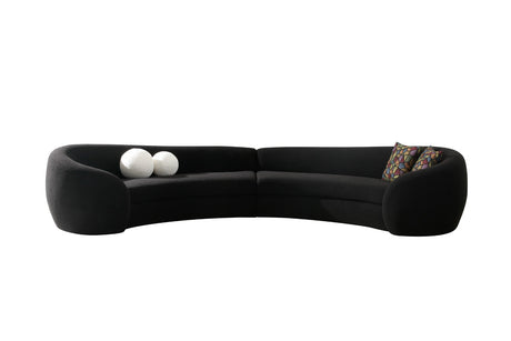 Vig Furniture Modrest - Kilmer Modern Black Curved Fabric Sectional Sofa