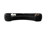 Modrest - Kilmer Modern Black Curved Fabric Sectional Sofa - Home Elegance USA