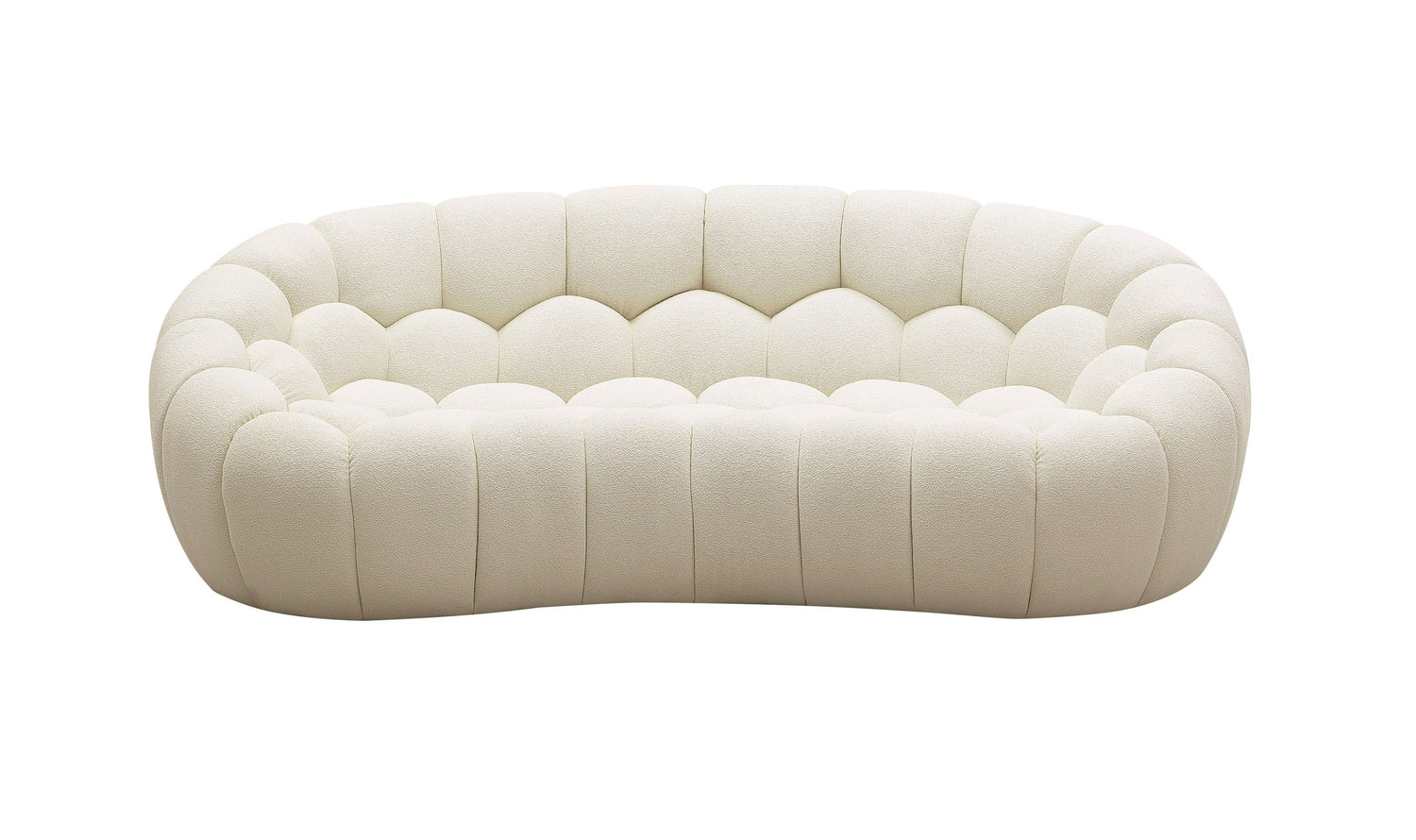 Vig Furniture Divani Casa Yolonda - Modern Curved Off-White Fabric Loveseat