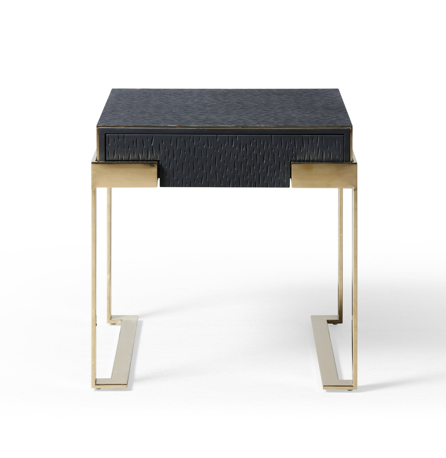 Vig Furniture Modrest Rothsay - Modern Wenge + Gold Nightstand