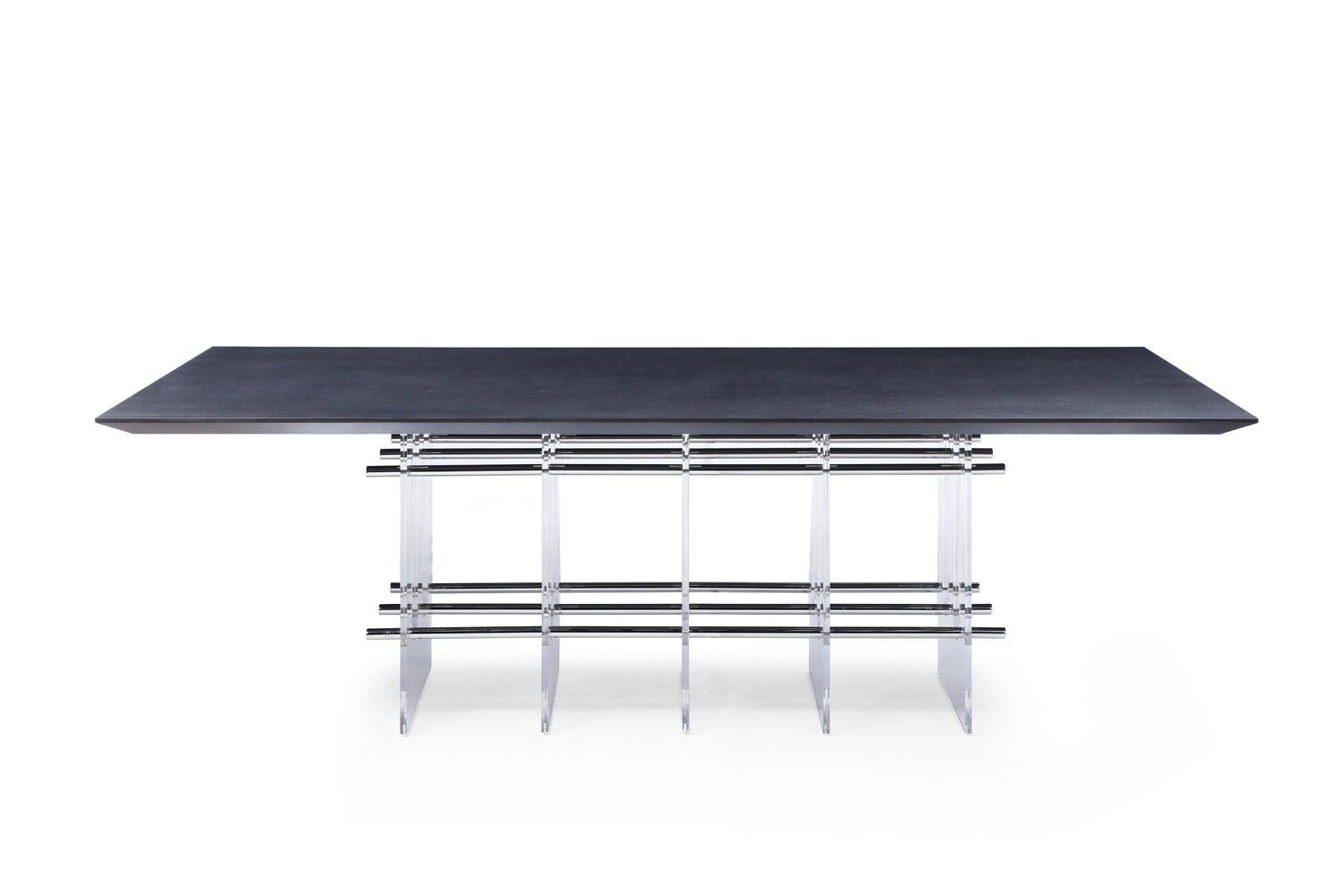 Vig Furniture Modrest Inverness - Contemporary Black Oak + Acrylic Dining Table