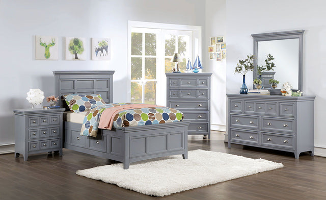 Castlile - Twin Bed - Gray - Home Elegance USA