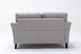 Damian Light Gray Velvet Fabric Sofa Loveseat Living Room Set | Home Elegance USA