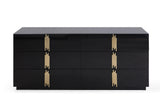 Vig Furniture Modrest Token - Modern Black + Gold Wide Dresser