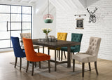ACME Farren Side Chair, Orange Velvet & Espresso Finish 77164 - Home Elegance USA
