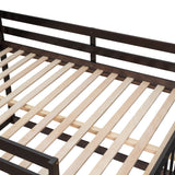 Full over Full Bunk Bed with 4 Drawers and 3 Shelves-Espresso - Home Elegance USA