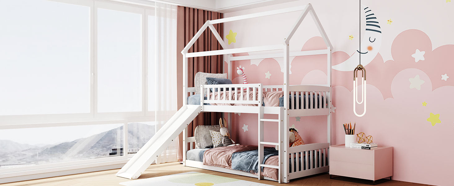 Bunk bed sale house with slide