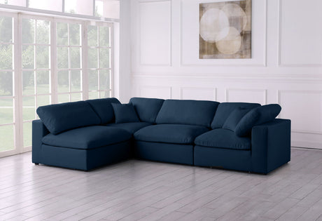 Plush - Cloud Modular Sectional 4 Piece - Navy - Home Elegance USA