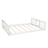 Full-Over-Full-Over-Full Triple Bed with Built-in Ladder and Slide , Triple Bunk Bed with Guardrails, White(OLD SKU :LP000052AAK) - Home Elegance USA