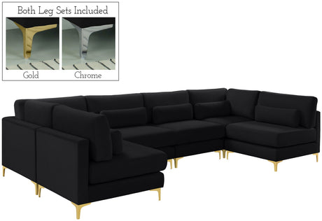 Julia - Modular Sectional 6 Piece - Black - Home Elegance USA