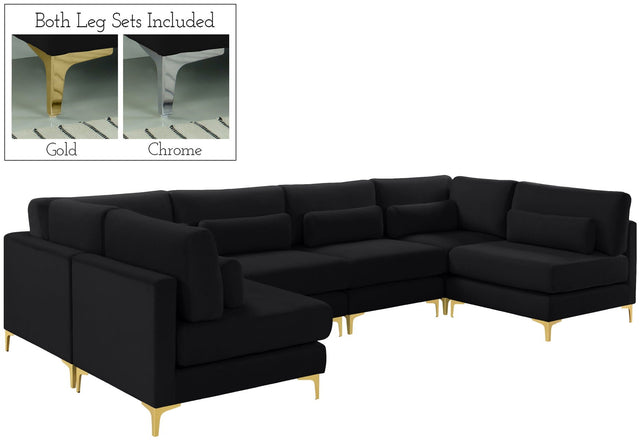 Julia - Modular Sectional 6 Piece - Black - Home Elegance USA