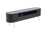 Vig Furniture Modrest Bowie - Mid-Century Modern Black Oak + Brass TV Stand