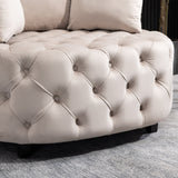 A&A Furniture,Accent Chair / Classical Barrel Chair for living room / Modern Leisure Sofa Chair (Khaki) Home Elegance USA
