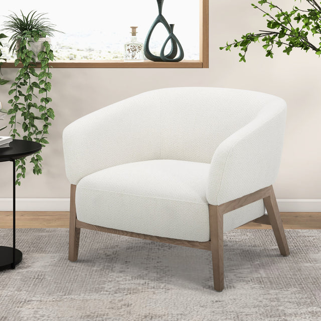 Vig Furniture Divani Casa Giselle - Mid-Century Modern Off-White Fabric Accent Chair