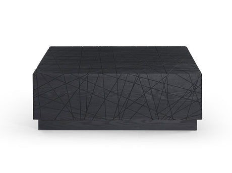 Vig Furniture Modrest Kenda - Modern Black Oak Square Coffee Table With Storage