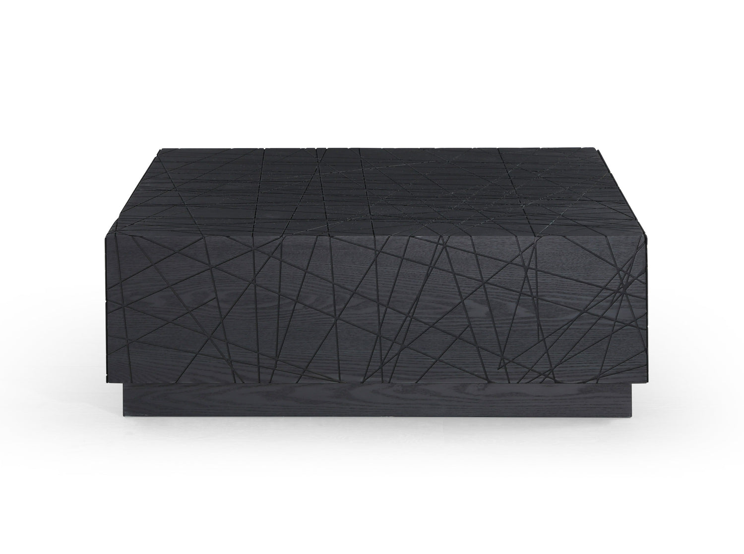 Vig Furniture Modrest Kenda - Modern Black Oak Square Coffee Table With Storage