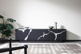 Vig Furniture Modrest Aspen - Modern Matte Brown Ash & Silver TV Stand