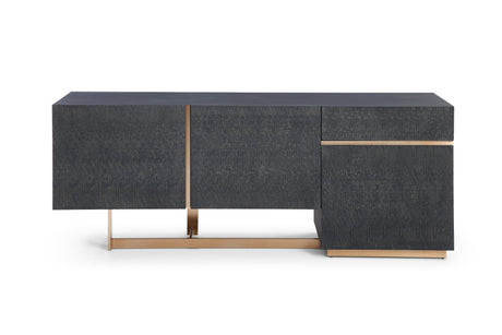 Vig Furniture Modrest Tasha - Modern Black Ash + Brushed Gold Buffet
