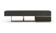 Vig Furniture Modrest Tasha - Modern Black Ash + Brushed Gold TV Stand