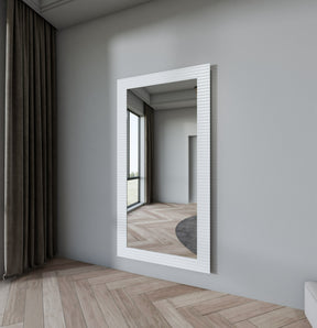Vig Furniture Modrest Glinda - Modern Pearl White Floor Mirror