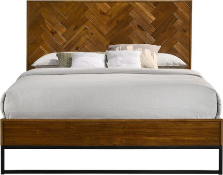 Meridian Furniture - Reed Wood Queen Bed In Antique Coffee - Reed-Q