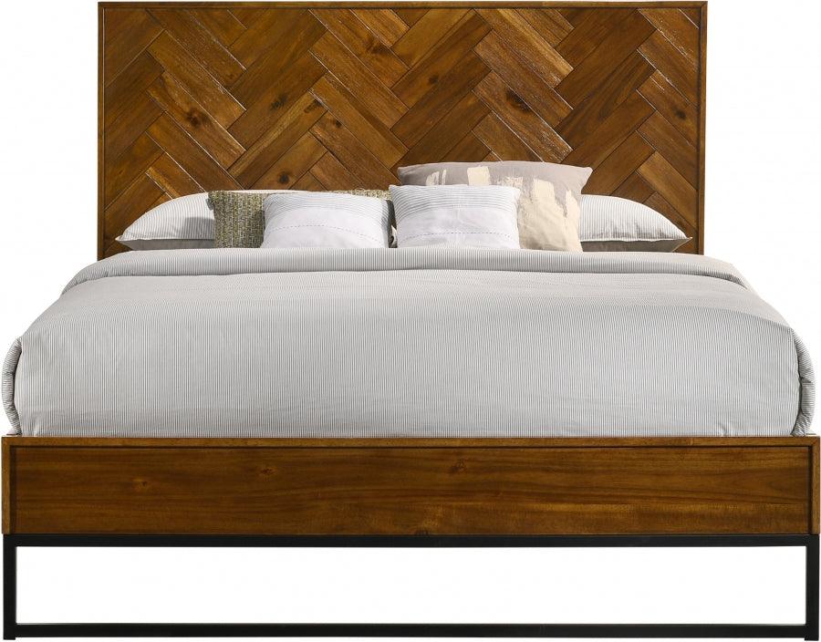 Meridian Furniture - Reed Wood King Bed In Antique Coffee - Reed-K