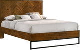 Meridian Furniture - Reed Wood Queen Bed In Antique Coffee - Reed-Q