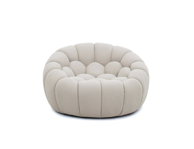 Vig Furniture Divani Casa Yolonda - Modern Curved Beige Fabric Chair