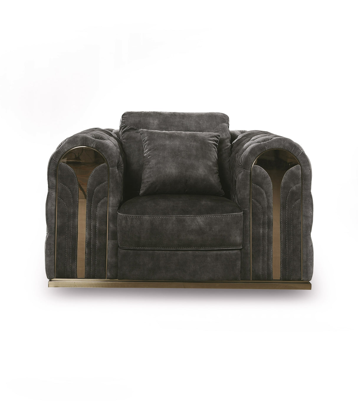 Vig Furniture Divani Casa Dosie - Transitional Grey Velvet Chair
