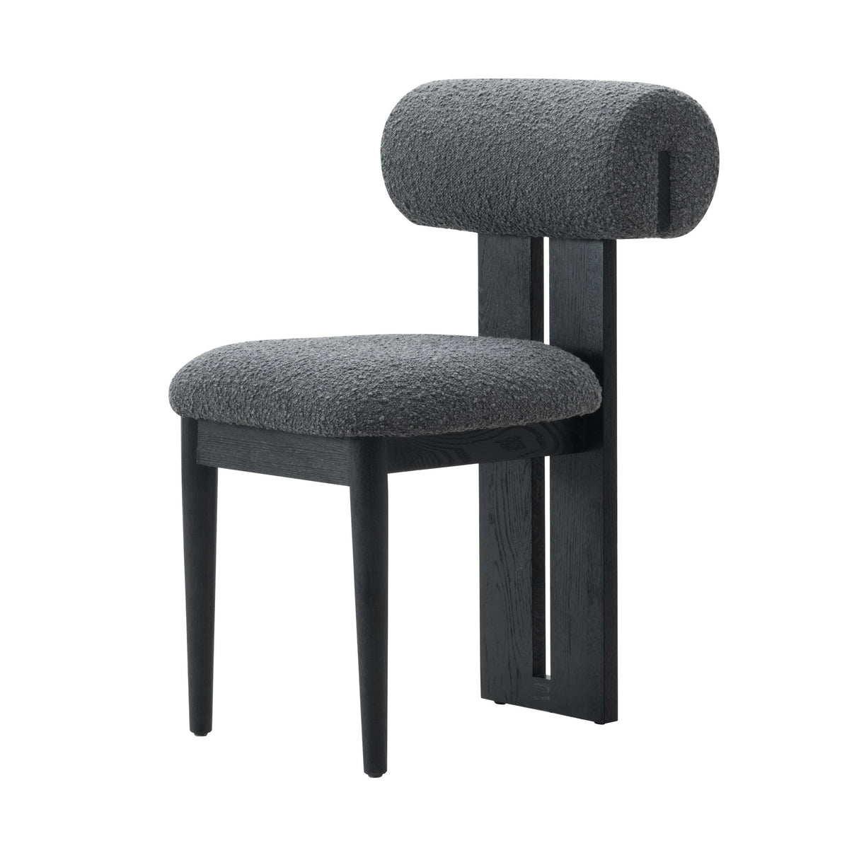 Vig Furniture Modrest Skerrit - Modern Grey Fabric + Black Oak Dining Chair (Set of 2)