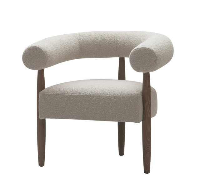 Vig Furniture Modrest Marchland - Modern Beige Fabric + Oak Accent Chair