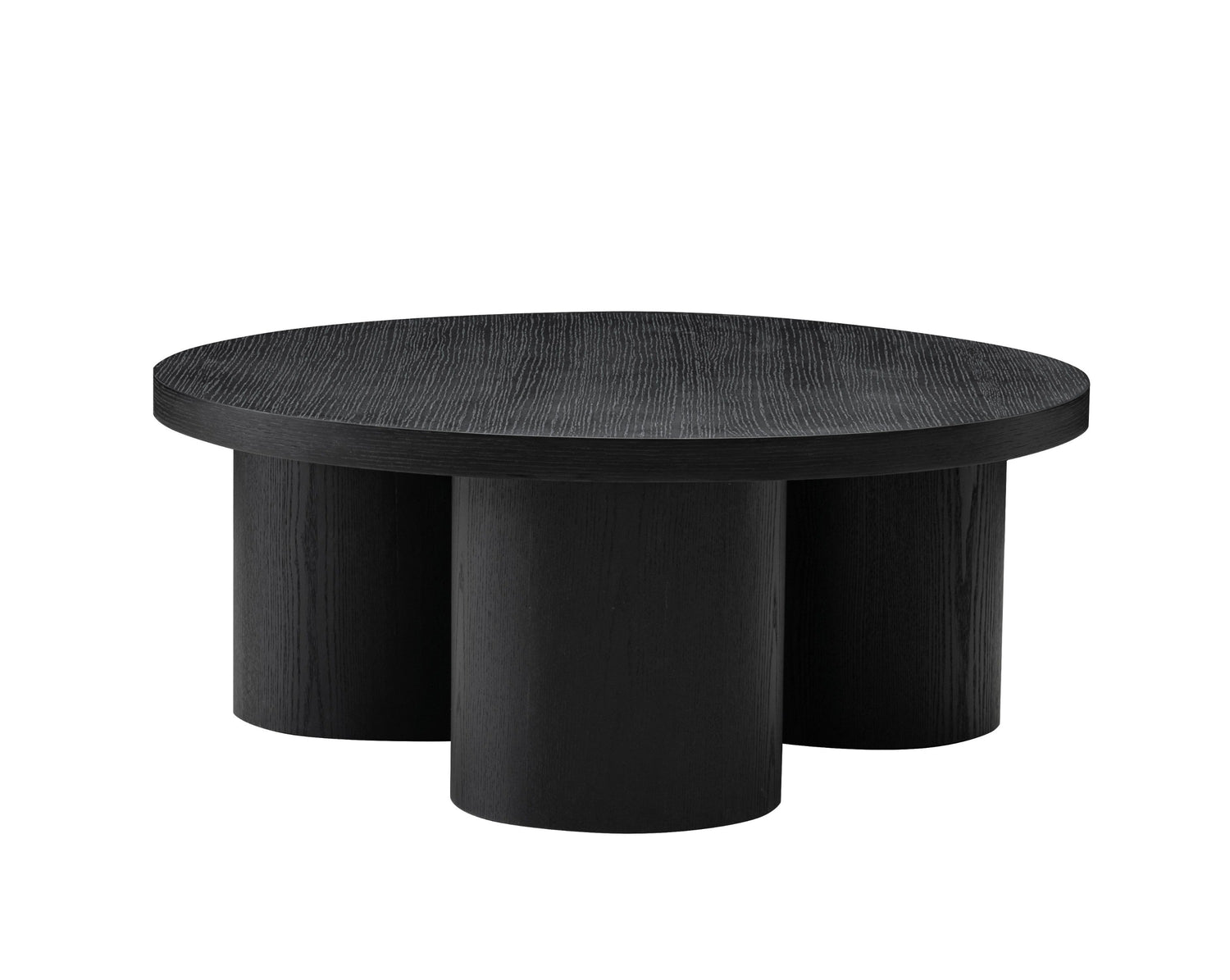 Vig Furniture Modrest Babson - Modern Black Oak Round Coffee Table