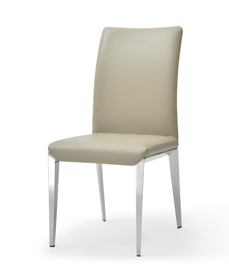 Vig Furniture Modrest Taryn - Modern Light Grey + Stainless Steel Dining Chair (Set of 2)