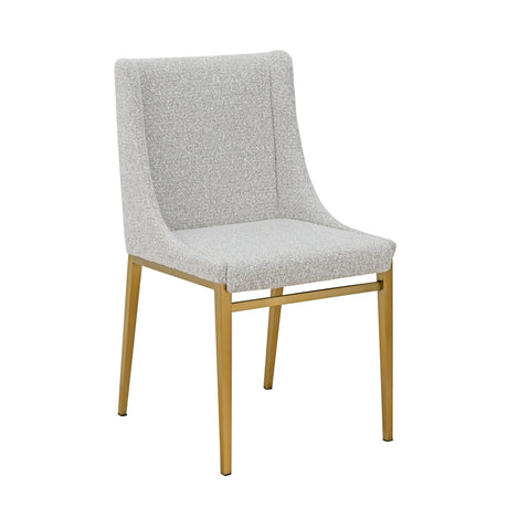 Vig Furniture Modrest Mimi  - Modern Light Grey Fabric + Antique Brass Dining Chair (Set of 2)