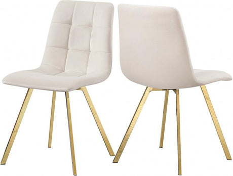 Meridian Furniture - Annie Velvet Dining Chair Set Of 2 In Cream - 979Cream-C