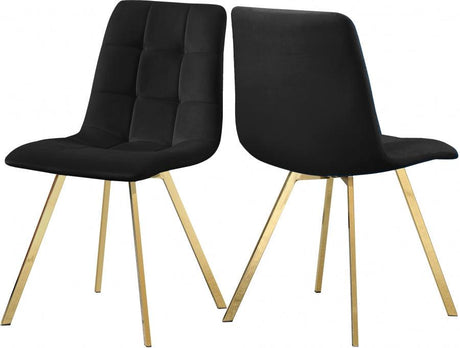 Meridian Furniture - Annie Velvet Dining Chair Set Of 2 In Black - 979Black-C