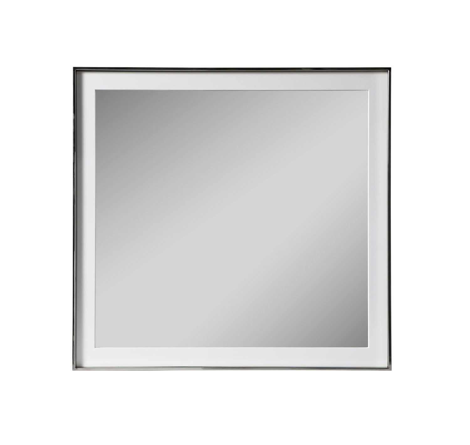 Vig Furniture Modrest Cartier - Modern White + Stainless Steel Mirror