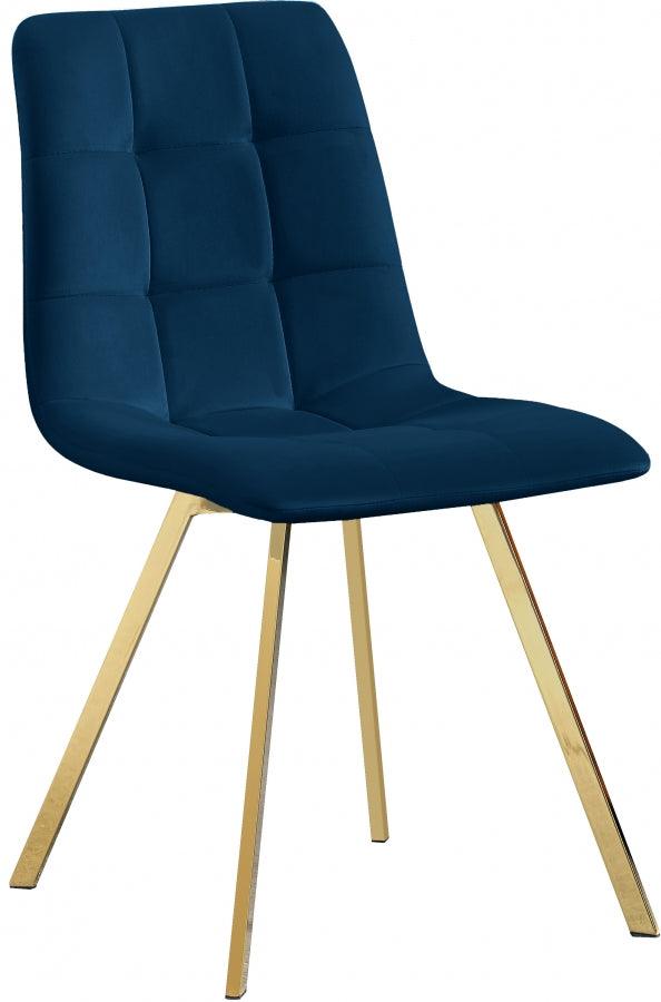 Annie Velvet Dining Chair Set Of 2 In Navy - 979Navy - C | Meridian | Home Elegance USA